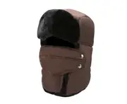 Winter Lei Feng Hat Outdoor Cold Protection Cycling Ski Warm Equipment-BROWN