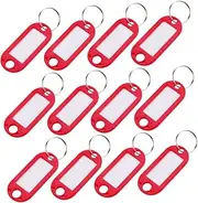 HOODANCOS Portable Id Badge Split Rings 50pcs Key Tag Ring Labels Plastic Key Id Tags for Dorm Spa Pool
