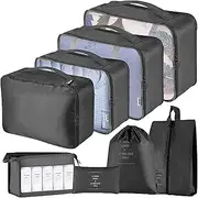 [Gioieiieria] Packing Cubes Set,8 In 1 Travel Storage Bags for Unisex,Lightweight Waterproof Oxford Luggage Suitcase Organizer for Clothing Sorting,Travel Perfect Accessories