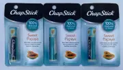 Lot of 3 ChapStick SWEET PAPAYA Lip Balm 100% Natural Lip Butter
