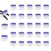 25 Pcs Plastic Spring Cord Lock, Double Hole Stopper, Transparent + Purple