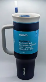 NEW Owala 40oz Tumbler w/ Handle & Straw, 2-in-1 Lid - Blue / Saltwater Starfish