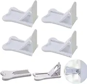 Mtxorvix Sliding Door Lock for Child Safety, 4Pack Child Safety Locks Keyless, Childproof Cupboard Kitchen Cabinet Glass Door Latch, Closet, Shower, Window, Wardrobe, Tool- Free, Screwless