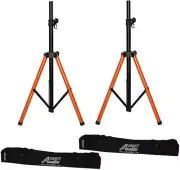 Audio2000'S AST439C2 Pair Tripod PA Speaker Stands with 2 Canvas Carrying Bags