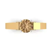 1.7ct Round Cut Champagne Stone Wedding Promise statement Ring 14k 2tone Gold
