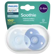 AVENT Soothie 0-6m 2 Pack - Blue Soothers Natural Curves Orthodontic SCF099/21