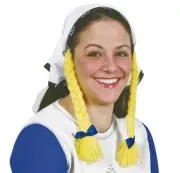 Oktoberfest Cloth Headscarf with Yarn Braids German Girl Fraulein Tavern Wench