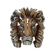 Edge Sculpture - Miniature Lion Bust - Stone Resin - Garden & Home D?cor, 13cm H