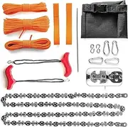 Rope Saw for Trees - 53" Rope Chainsaw with 68 Sharp Teeth & 100 Feet Paracord Kit | Rope saw tree saw high limb tree rope saw, Tree Limb cutter, Rope Chainsaw | Upgraded Limb Saw Chain