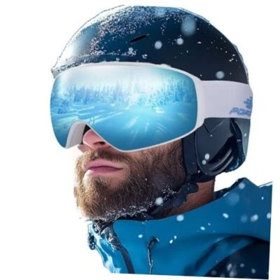 Ski Snowboard Goggles Polarized Anti-Fog UV400, Magnetic-revo-direct-dreamblue