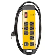 Heavy Duty Surge Protector Power Strip with 2 USB Charging Ports, 8 Outlet 14/3