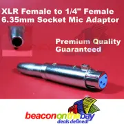 2x XLR Female to ¼ ” Jack Female Socket 6.35mm Adapter Premium Quality Adaptor