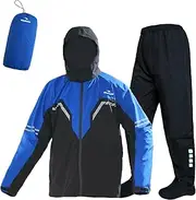 VIKAMAKA Waterproof Rain Suit for Men,Lightweight Rain Jackets and Pants Portable Reflective for Motorcycle Cycling Rain Gear