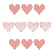 Hearts Patches Dark Pink Iron-On Patch Sew Embroidered 2.8 x 2.68 Inch 10Pcs