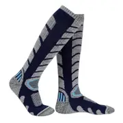 Nevenka Ski Socks for Skiing Snowboarding Outdoor Sports Performance Socks-LightGreyBlue