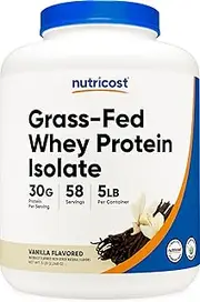 Nutricost Grass-Fed Whey Protein Isolate - Non-Gmo, Gluten Free, Natural Flavors