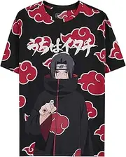 [Difuzed] Naruto Shippuden T Shirt Itachi Clouds Official Unisex Black Allover Print S