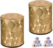 CORHAD Entertainment Dice Cup Kit 2 Sets of Colorful Dice Boxes Skidproof Design for Home Party Bar Table Games
