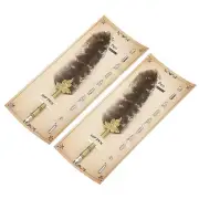 2 Pcs 9.3 Inch Feather Pen Quill Pen with 5 Pcs Replacement Nibs Brown/White