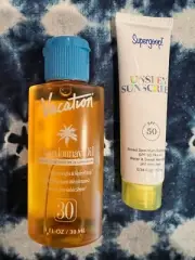 Sunscreen Deluxe Samples -- Vacation Chardonay Oil & Supergoop! Unseen Sunscreen