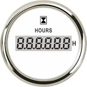 52mm Digital Hour Meters 9-32VDC LCD Waterproof Clock Gauges Time Gauges for Auto Boat Red Backlight Voltmeter(WS)