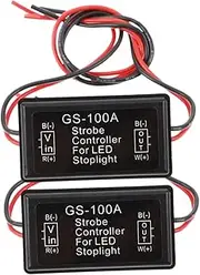 Alipis 2pcs Brake Light Controller Truck Strobe Light Module Brake Light Flasher Module Strobe Controller Strobe Module Strobe Light Controller Taillight Controller Abs Plastic Black