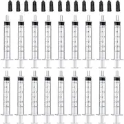 20 Pack 3ml/cc Plastic Syringe Liquid Measuring Syringe Tools Individually Sealed with Measurement for Scientific Labs, Measuring Liquids, Feeding Pets, Oil or Glue Applicator
