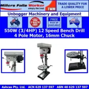 Millers Falls 550w Bench Drill Press 12 Speed With 3mm - 16mm Chuck