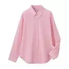 Uniqlo INES DE LA FRESSANGE Sheer Cotton Relaxed Shirt Pink color