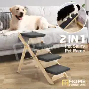 Folding 2in1 Dog Ramp Pet Stairs 4 Steps for Bed Car Couch Sofa Puppy Cat Ladder