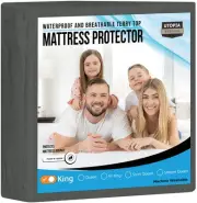 Waterproof Mattress Protector King Size, Premium Terry Mattress Cover 200 GSM...
