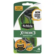 Schick Xtreme3 Sensitive Mens Razor 4 Pack