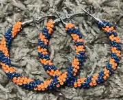 Native American Wire Wrapped Beaded Hoops