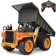 kolegend Remote Control Dump Truck Construction Vehicle Toy Rc Truck for Boys and Girls Gifts Pack (Black)