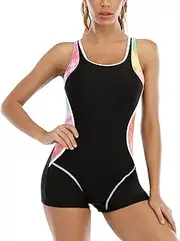 [FEOYA] One Piece Sport Swimsuit for Women Monokini Competitive Swimwear Padded Racerback/Low Back/Backless Swimming Surfing Costume Stretch Push Up Bodysuits S-XXL