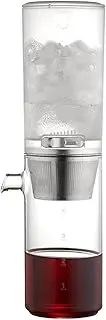 Ice Drip Coffee Maker, 400ml Glass Iced Coffee Brewer Maker, Adjustable Brew Speed, Portable Cold Brew Drip Coffee Maker, Cold Brew Coffee Smooth Dripper for Home, Office, Travel