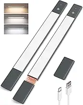 EZVALO Under Cabinet Lights Closet Lights,48 LED Motion Sensor Light Indoor 5000K Wireless Rechargeable with Detachable Battery,Night Light for Kitchen,Stairs,Hallway,Pantry(2 Pack)