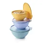 Tupperware Wonderlier Bowls 3 different Colours Stack Nest set of 3 New