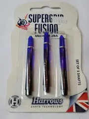 HARROWS SUPERGRIP FUSION Medium Black and Blue dart shafts 2ba 1 set of 3 NEW