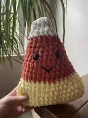 Crochet candy corn plushie/pillow Halloween Decor Fall Decor