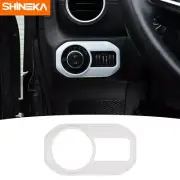 Headlight Lamp Switch Knob Cover Trim Decor for Jeep Wrangler JL JT 2018+ White (for: Jeep)
