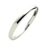 Sterling Silver 7mm x 63mm Solid Half Round Bangle