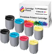 2 Sets BCMY Compatible Toner Cartridge for Samsung CLP-K300A CLP-C300A CLP-M300A CLP-Y300A (2000/1000 (BK/CMY) Pages) for Samsung CLP300 CLP300N CLX2160 CLX2160N CLX3160FN CLX3160N