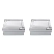 2PK Gibson Gifts Mirror Crystal Jewellery Box 19cm Rectangle White