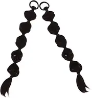 Happyyami 2pcs Boxing Braids Hair Extensions Bubble Ponytail Wig Realistic Fashionable Braided Long Hairpieces For Various Occasions