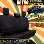 Toyota Hilux 8th Gen Retro Premium Rear Row Seat Covers (In Stock)