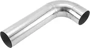 X AUTOHAUX 2.75" OD 90 Degree Mandrel Bend Elbow T304 Stainless Steel Exhaust Tube Pipe Piping Surface Polishing Silver Tone