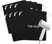 Hair Dryer Bags Bulk, Hairdryers Storage Drawstring Pouch Blow Dryer Case Container Hairdryer and Styling Tools Accessories Bags for Hotel Home Airbnb Travel Bathroom (black 8PCS 15 x 13 in)