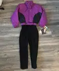 Women's Passport Ski Suit Topeka Snowsuit black Purple $299 Size 10 - w/ TAGS