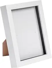Nicola Spring 3D Shadow Box Photo Frame - 5 x 7" (12 x 17cm) - Pack of 1 - White 3D Photo Frame 3D Box Picture Frame Box Portrait Display Case for Crafts, Keepsakes, Wedding, Graduation